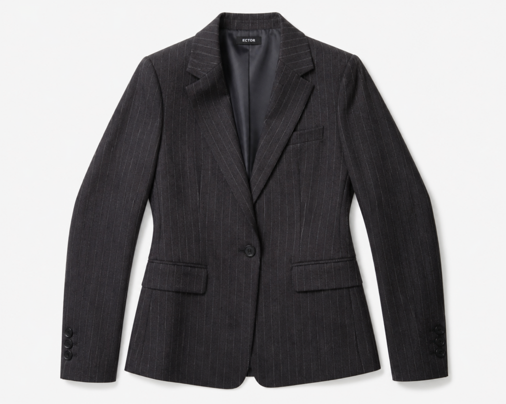 Moda Rota Çizgili Desenli Blazer - Füme