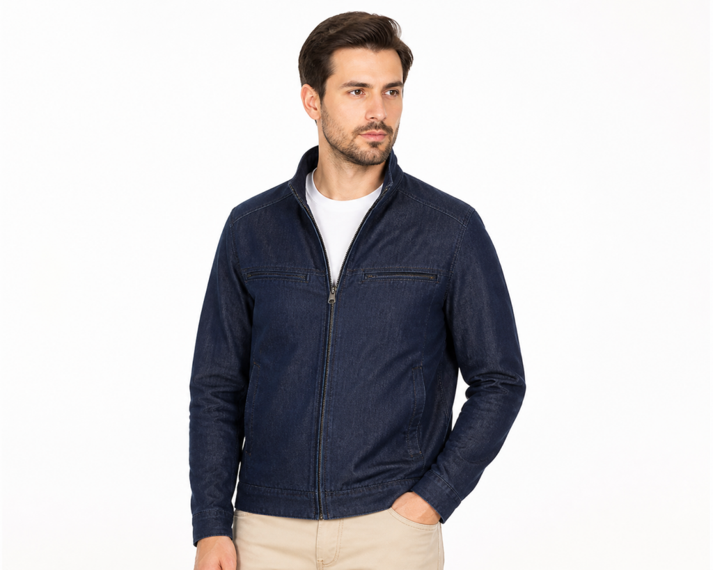 Moda Rota Denim Görünümlü Casual Ceket - Indigo