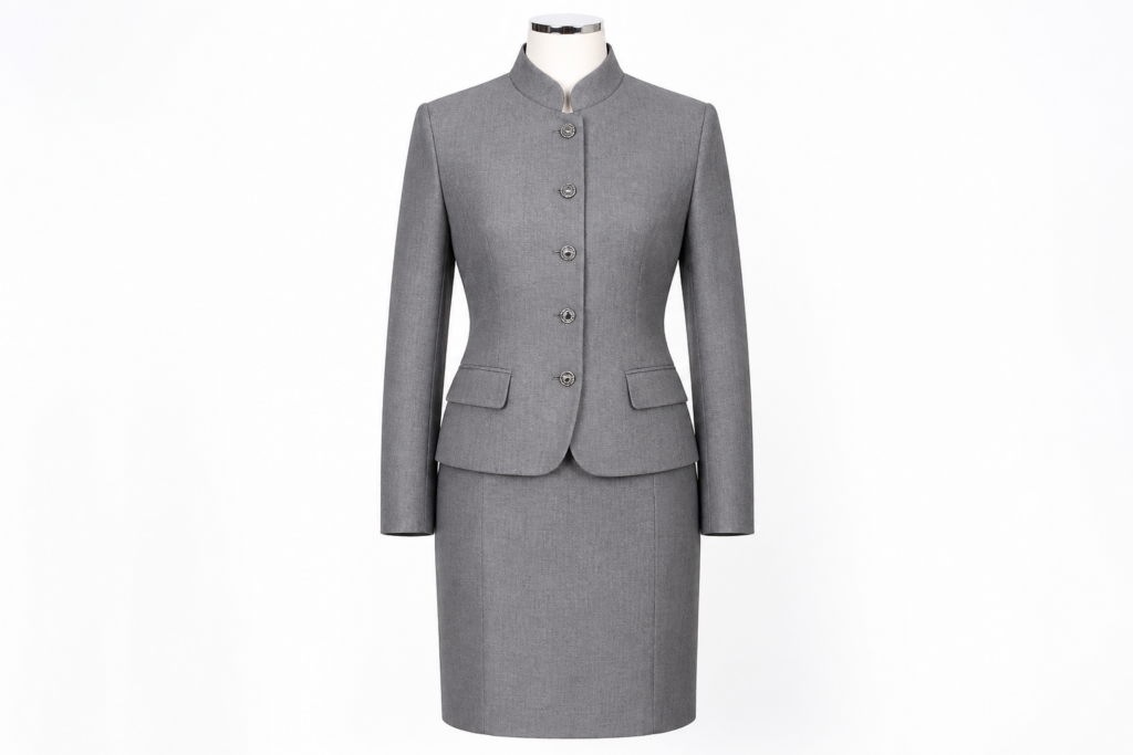 Moda Rota Düğme Detaylı Klasik Takım - Gri
