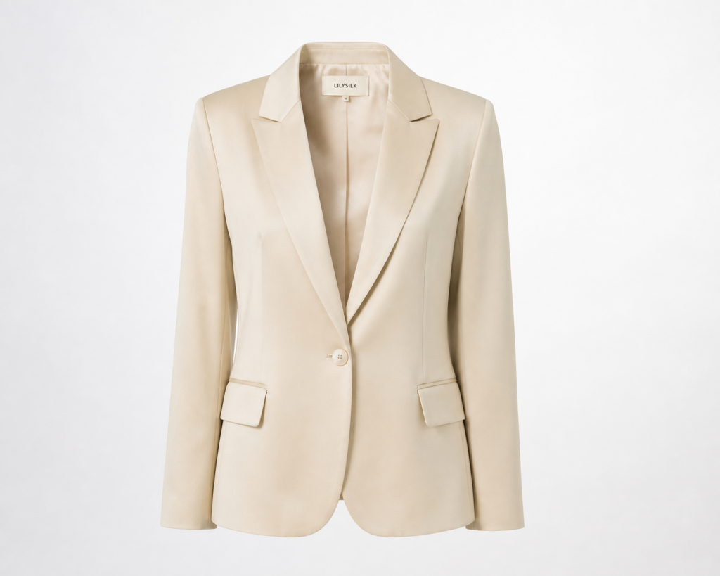 Moda Rota İpek Karışımlı Blazer - Krem
