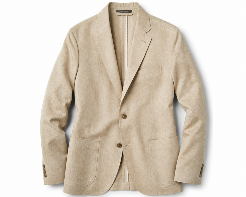 Moda Rota Slim Fit Keten Yazlık Blazer - Bej